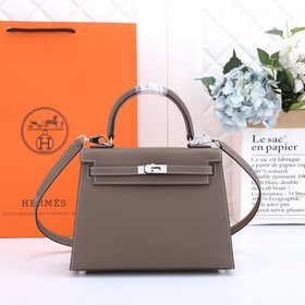 Сумка Hermes Kelly через плечо, слоновая кость с золотой и серебр