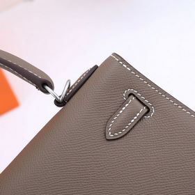 Сумка Hermes Kelly через плечо, слоновая кость с золотой и серебр