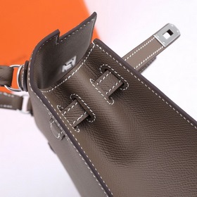 Сумка Hermes Kelly через плечо, слоновая кость с золотой и серебр
