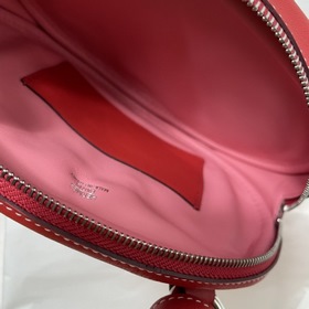 Hermès Свиной нос поясная сумка ярко-красная с летним розовым Swi