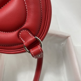 Hermès Свиной нос поясная сумка ярко-красная с летним розовым Swi