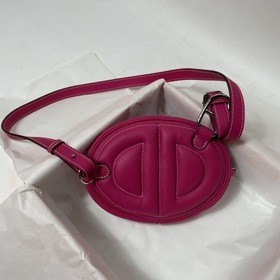 Hermès Pig Nose Waist Bag, Mexican Pink with Florida Blue Swift