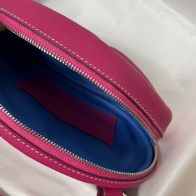 Hermès Pig Nose Waist Bag, Mexican Pink with Florida Blue Swift
