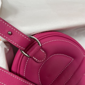 Hermès Pig Nose Waist Bag, Mexican Pink with Florida Blue Swift