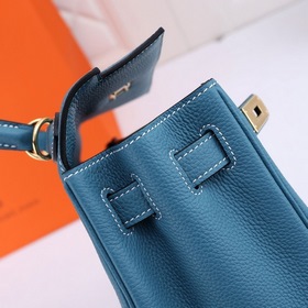 Сумка Hermes Kelly с одним плечевым ремнем, кожа цвета джинсового