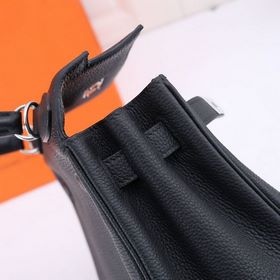Сумка Hermes Kelly через плечо, черная с золотыми серебряными зас
