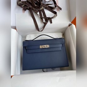 Hermes Mini Kelly PouchetteСумка ручной работы, драгоценный синий