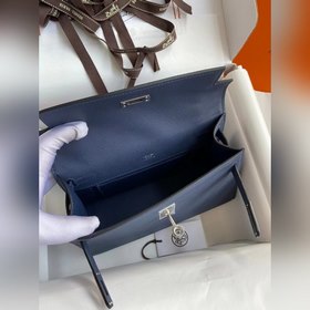 Hermes Mini Kelly PouchetteСумка ручной работы, драгоценный синий