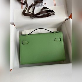 Hermes Mini Kelly PouchetteСумка-клатч, цвет авокадо, золотая и с