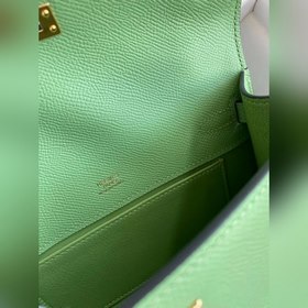 Hermes Mini Kelly PouchetteСумка-клатч, цвет авокадо, золотая и с