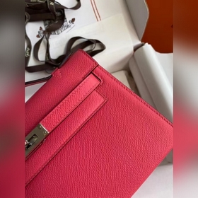 Hermes Mini Kelly PouchetteСумка для рук серебристой застежкой в 
