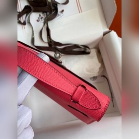 Hermes Mini Kelly PouchetteСумка для рук серебристой застежкой в 