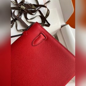 Hermes Mini Kelly PouchetteСумка-клатч, ярко-красная с золотыми с