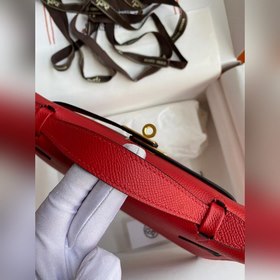 Hermes Mini Kelly PouchetteСумка-клатч, ярко-красная с золотыми с