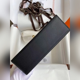 Hermes Mini Kelly Pouchette Сумка через плечо, черная с золотыми 