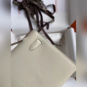 Hermes Mini Kelly Pouchette Сумка-клатч, цвет молочного коктейля,