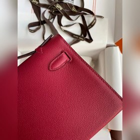 Hermes Mini Kelly Pouchette Сумка с ручкой, драгоценно-красная с 