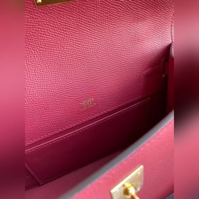 Hermes Mini Kelly Pouchette Сумка с ручкой, драгоценно-красная с 