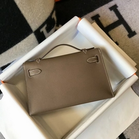 Hermes Mini Kelly Pouchette Сумка-клатч, слоновая кость с золотым