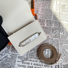 Hermès Rouli Slim «Свиной нос» Сумка через плечо, молочный коктей
