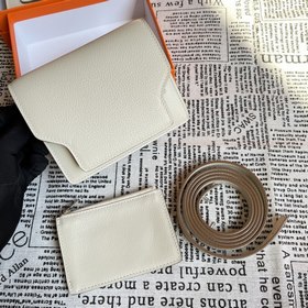 Hermès Rouli Slim «Свиной нос» Сумка через плечо, молочный коктей