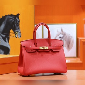 Сумка Hermes Birkin из кожи Togo ярко-красного цвета, полностью с