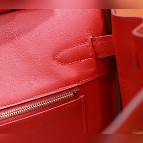 Сумка Hermes Birkin из кожи Togo ярко-красного цвета, полностью с