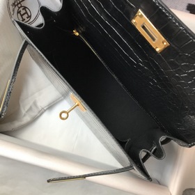 Hermès Ручная сумка из телячьей кожи с тиснением, внутренний слой
