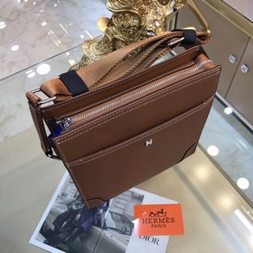 HERMES Мужская сумка через плечо из импортной кожи Модель： 21022