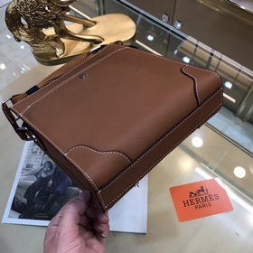 HERMES Мужская сумка через плечо из импортной кожи Модель： 21022