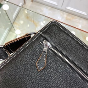HERMES Мужская сумка через плечо из кожи первого слоя Модель： 823