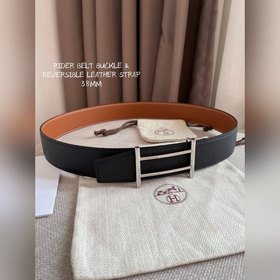 Hermes-RIDER BELT BUCKLE &amp; REVERSIBLE LEATHER STRAo Ремень Им