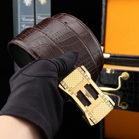 Hermès Роскошный мужской ремень из натуральной кожи Ремень из нат