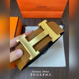 Hermes-38MM ремень, импортный кожаный ремень Eosom, двухсторонняя