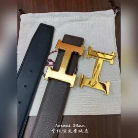 Hermes-38MM ремень, импортный кожаный ремень Eosom, двухсторонняя