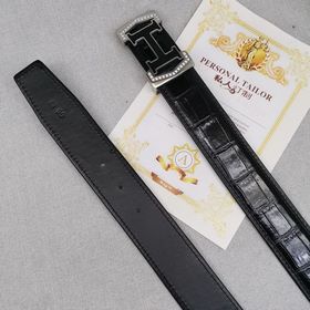 Кожа крокодила, ширина 3,8 см, черный цвет, без швов, с застежкой