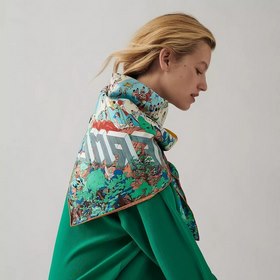 HERMES пляжный платок 90, шелковый платок, 100% шелк с косой текс