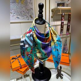 HERMES пляжный платок 90, шелковый платок, 100% шелк с косой текс