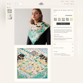 HERMES Пляжный платок 90% шелк 100% шелк с косой текстурой Нова