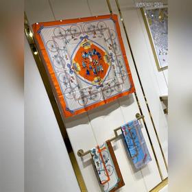 HERMES Велосипед 90 Шелковый платок 100% шелк с косой текстурой