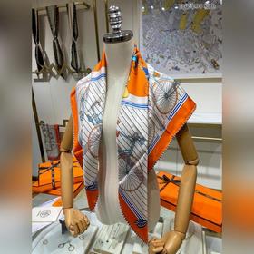 HERMES Велосипед 90 Шелковый платок 100% шелк с косой текстурой 