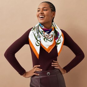 HERMES Маска для бала 90 Шелковый платок 100% шелк с косой тексту