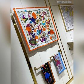 HERMES Маска для бала 90 Шелковый платок 100% шелк с косой тексту