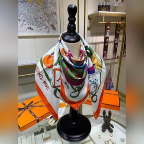 HERMES Маска для бала 90 Шелковый платок 100% шелк с косой тексту