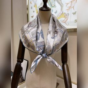 HERMES Высококачественный шелковый платок с узором 100% шелк тут