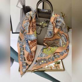 HERMES Высококачественный шелковый платок с узором 100% шелк тут
