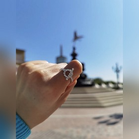 HERMES Два кольца Hermes： одно из белого золота, другое из розов