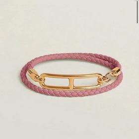 Hermes Roulis Double Tour Bracelet Двухслойный кожаный браслет Д