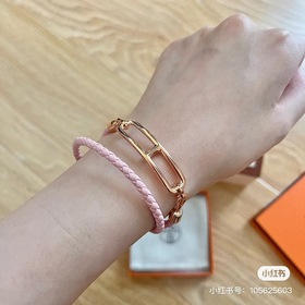 Hermes Roulis Double Tour Bracelet Двухслойный кожаный браслет Д