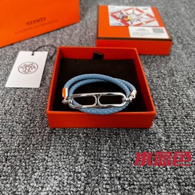 Hermes Roulis Double Tour Bracelet Двухслойный кожаный браслет Д